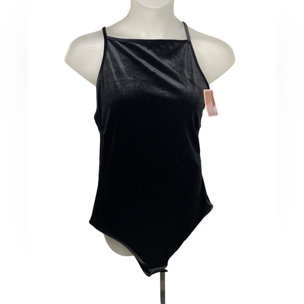 CoCo Lingerie black velvet bodysuit with spaghetti straps size 3X